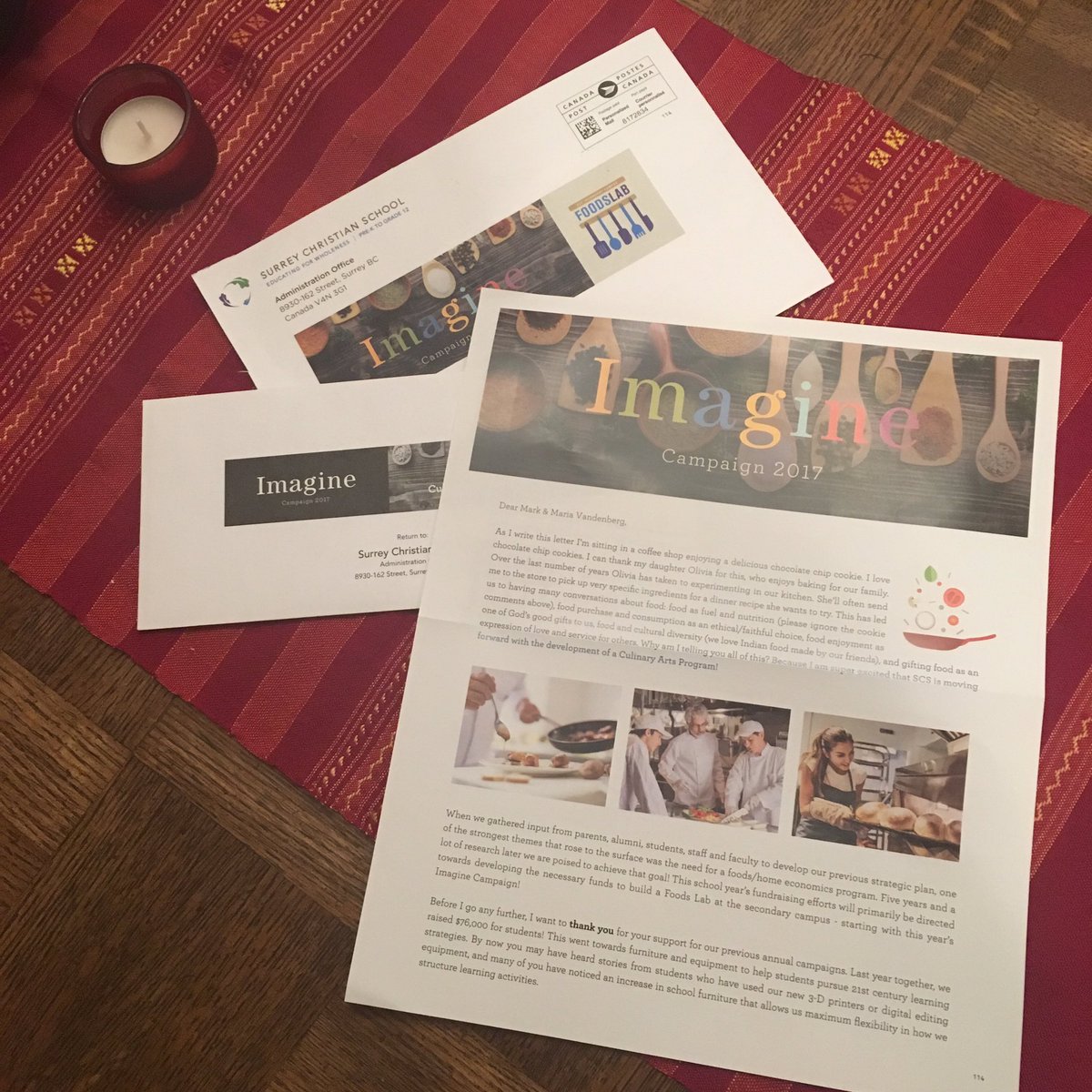 SurreyChristian's tweet photo. You should have now received your Imagine package in the mail with a donation response card. Our total so far is $42,000! You can also donate online, follow links on our website.
#scsimagine #scsfoodslab #scs2017 https://t.co/dK9WM4rbjI