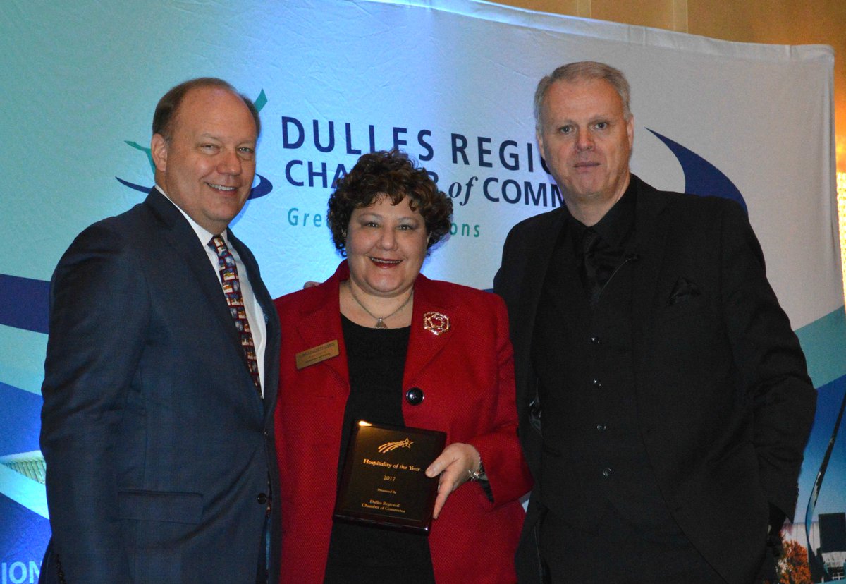 DullesChamber's tweet photo. Congratulations to @MHWestfields on being awarded Hospitality Leader of the Year by the Dulles Chamber's at our annual awards event! Thank you Sharon Meyers, Dir. of Catering Sales, for accepting the award at the event. https://t.co/apvOSpMevc https://t.co/F4AhFwrmYv