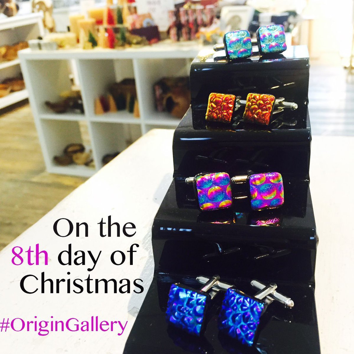 OriginGallery's tweet photo. On the eighth day of christmas my true love sent to me: eight coloured cufflinks https://t.co/zzOF7NM2iN