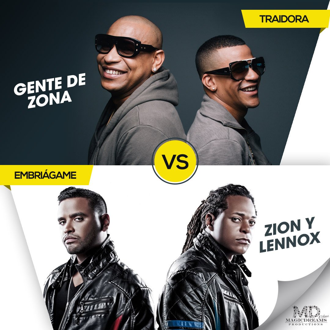 magicdreamsinc's tweet photo. Hoy es ¡Guerra de Duetos! porque sabemos que para estas fechas estos temas musicales todavía forman parte de tu playlist de party. ¿Cuál es tu canción favorita de este #VsDeCancionesMD? #Traidora de #GenteDeZona o #Embriagame de #ZionYLennox 
-
#MagicDreamsInc https://t.co/AwKIdlIdQZ