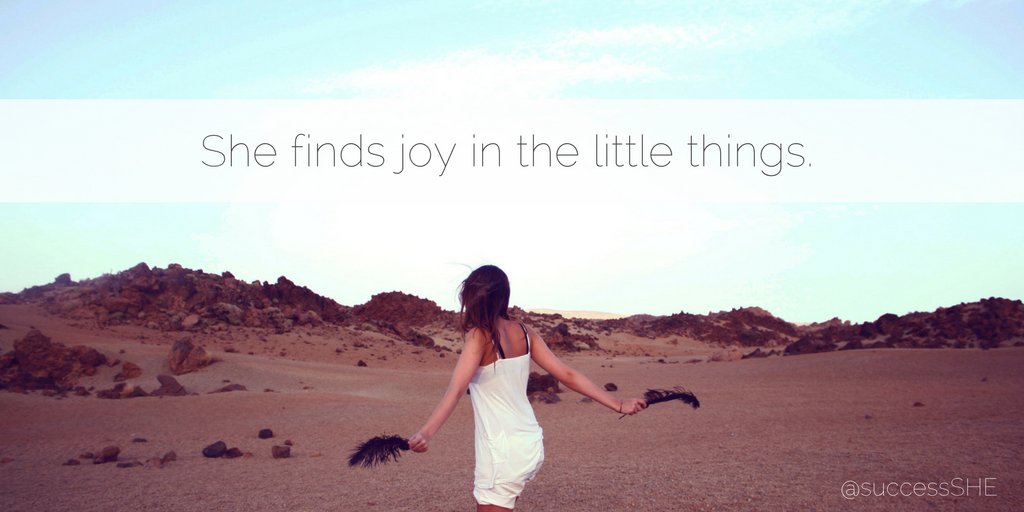 SuccessSHE's tweet photo. She finds joy in the little things. #successshe https://t.co/QpsVgRJlLn
