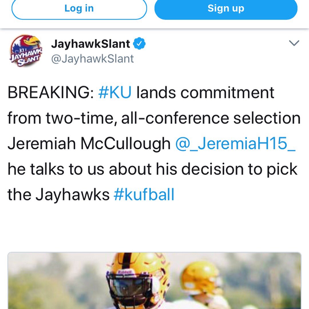_Jmac410_'s tweet photo. 1,000% Committed. University of Kansas. 🔵🔴 #RockChalk @KU_Football https://t.co/BjKsxQIX7X