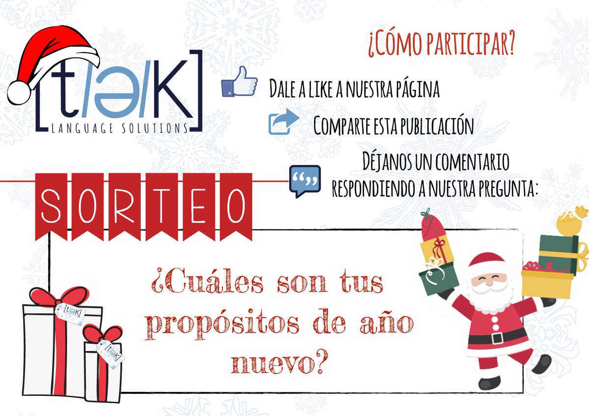 TEKLanguageSols's tweet photo. ¡Atención, atención! · Attention, attention!
¡Preparaos para nuestro sorteo de Navidad! · Get ready for our Christmas draw! https://t.co/30c9ySirVX
