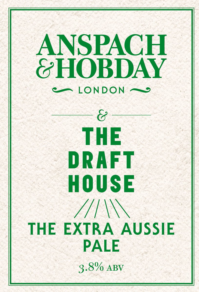 AnspachHobday's tweet photo. This will ease you into the New Year once the xmas madness is over...The Extra Aussie Pale in collaboration with @DraftHouseUK for Aussie Beer Week! Hopped with Enigma and Ella, its super light and super refreshing! #bonzer #aussiebeer #extrapale https://t.co/wEOAQaGyFr
