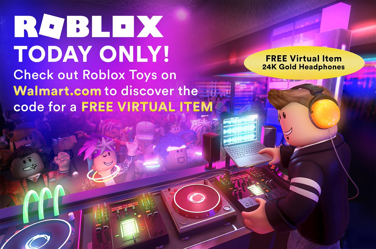 Roblox On Twitter Today Only Get Free Exclusive Virtual 24k Gold Headphones For Your Roblox Avatar In Three Easy Steps 1 Visit Https T Co Saeughgyiv 2 Find The Virtual Code 3 Redeem The Code - headphones 2 roblox