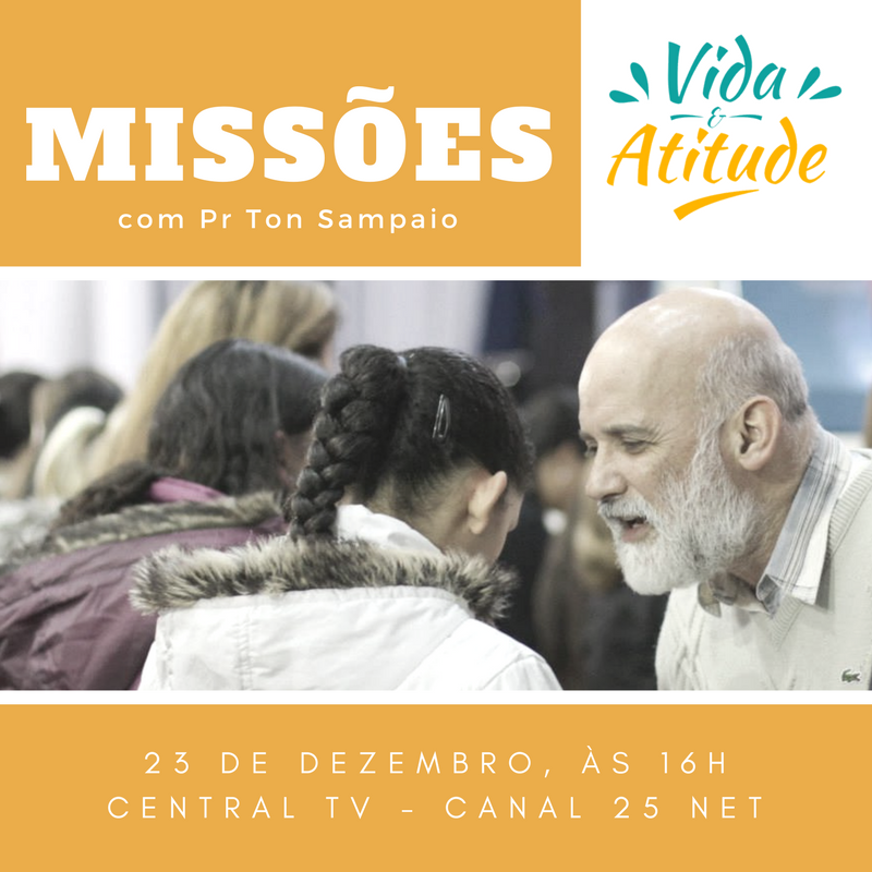 VidaeAtitude's tweet photo. E neste próximo programa, você acompanhará um bate-papo com o pastor Ton Sampaio . Ele, que através do seu testemunho tem levado muitos a conhecer o amor de Jesus, conta-nos um pouco da sua história e como foi transformado por este Amor. É neste sábado, dia 23, às 16h Central TV https://t.co/xCrRTJcLot