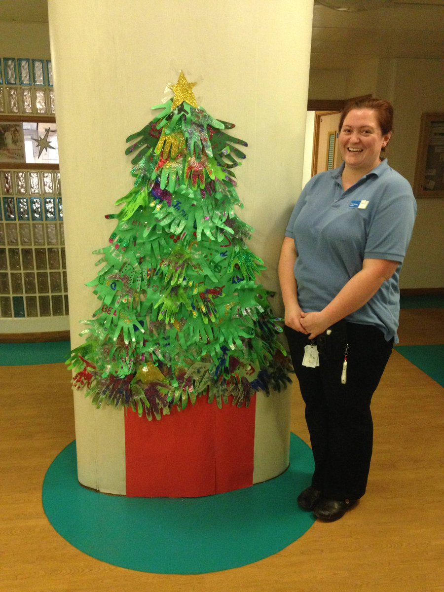 DanFish25's tweet photo. "Oh xmas tree", fantastic effort by Patients and the team. Well done Bell. #manyhands #glittereverywhere #MerryXmasNHS https://t.co/6HGb8tbs6L