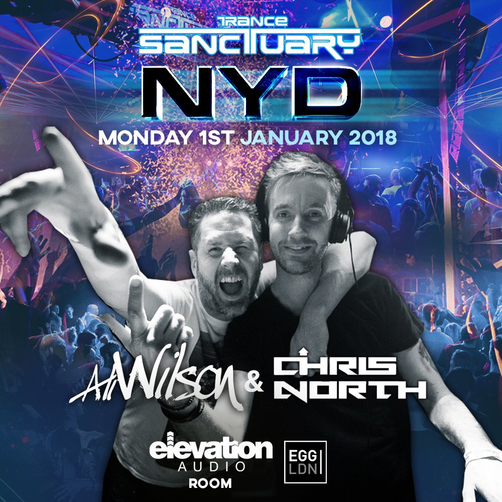 TranceSanctuary's tweet image. @DJAliWilson &amp;amp; @chrisnorthmusic headline the @ElevationAudio room at Trance Sanctuary NYD at Egg London! Info -&amp;gt; skiddle.com/e/13080903 #trancefamily