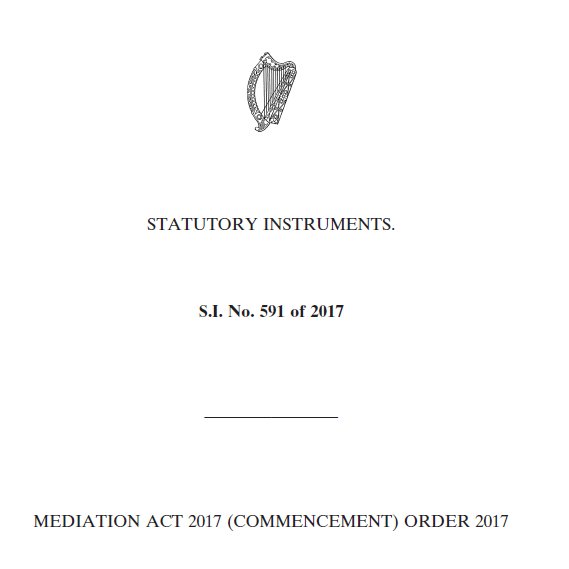 BillHolohanSC's tweet image. "Tis the season to be mediating, tra la la la la la, la la la la, 
time to stop all that debating,  tra la la la la, la la la la, 
Mediation Act commences 1 January irishstatutebook.ie/eli/2017/si/59…
