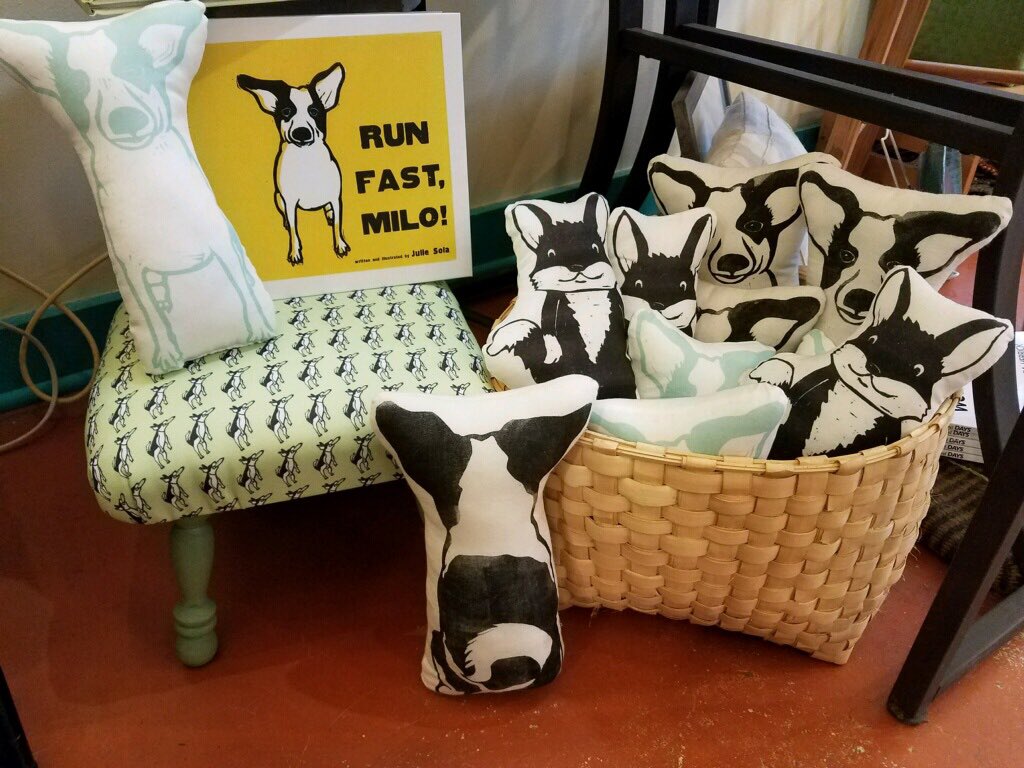 FatCrowPress's tweet photo. Get your Milo pillows at Shimai Gallery. Goes perfect with Run Fast Milo! #runfastmilo #fatcrowpress #shimaigallery https://t.co/5w5UZ24u0b