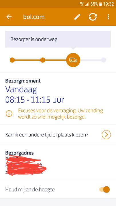 Heey <a href="/PostNL/">PostNL</a> is de bezorger nog onderweg of kan ik het pakketje vandaag niet meer verwachten?