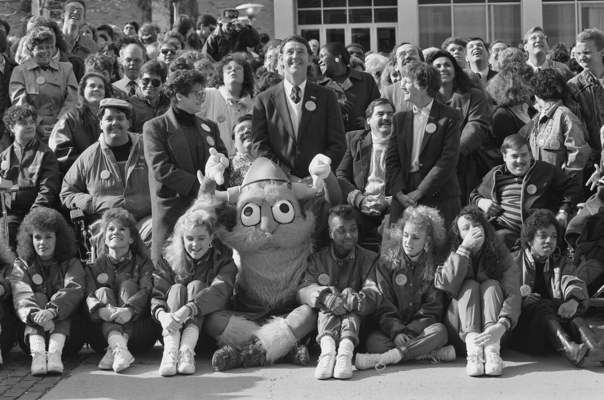 WrightStateNews's tweet photo. #WrightState50: Wright State began to shine in the 1980s, winning awards in various areas as well as creating its first mascot and writing its Alma Mater https://t.co/VHad2ns7cY https://t.co/5cB0uWFfTv