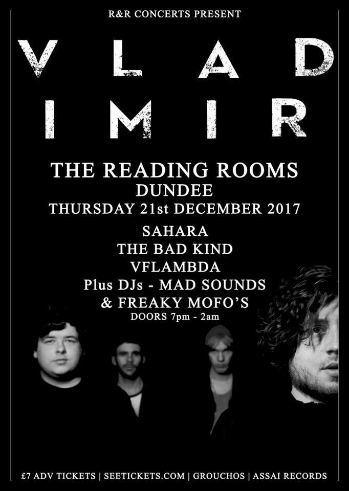 Tomorrow night we play The Reading Rooms in Dundee. 

Tickets - seetickets.com/event/vladimir…

Doors 7pm