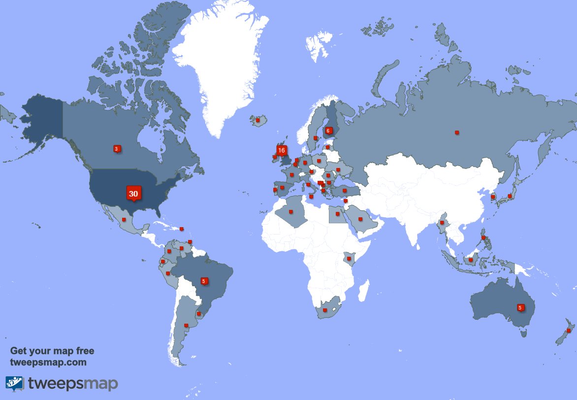 FINlovatic_'s tweet photo. My followers are in USA(30%), UK.(15%)... Get your map too: https://t.co/h4uPfPyfjz https://t.co/hVAhTe2zMm