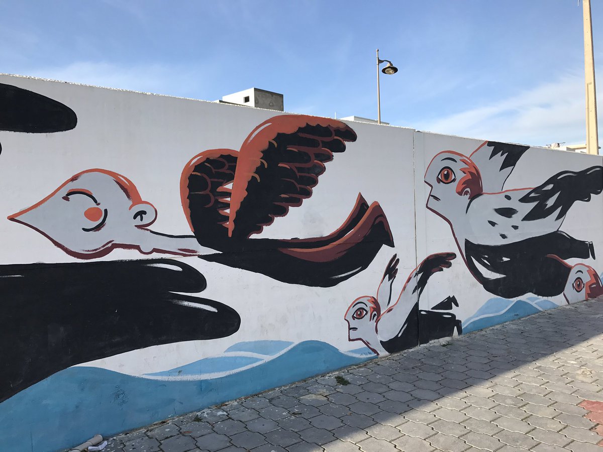 dan_a_lowe's tweet image. Graffiti by #Lab619 comics collective in La Goulette, Tunis