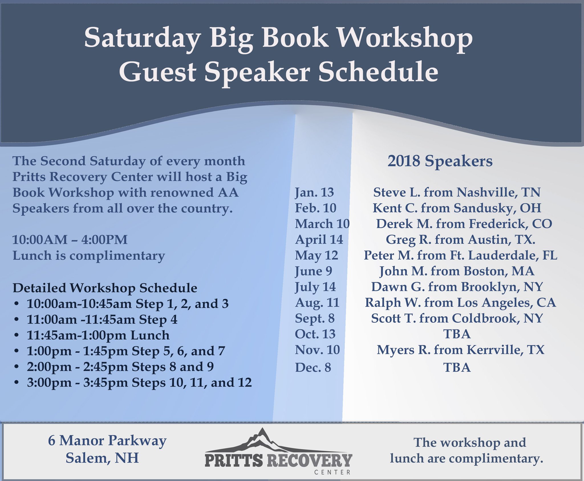 Granite Recovery On Twitter The 2018 Schedule Is Filled With Great Granite Recovery On Twitter The 2018 Schedule Is Filled With Great Speakers For Saay Book Works At Pritts Center