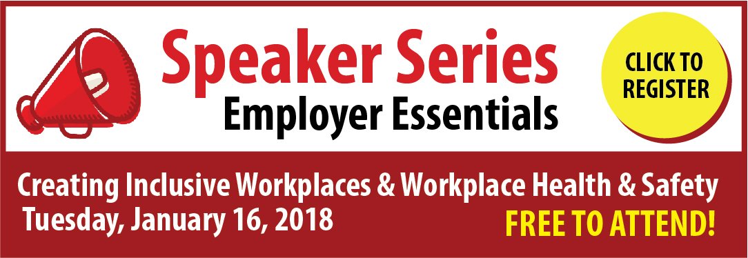 Our Speaker Series are a great way to get up to date business info, for FREE! Join us Jan 16th for "Employment Standard &amp; The Business Case for Creating Inclusive Workplaces" open to MBT members &amp; non-members