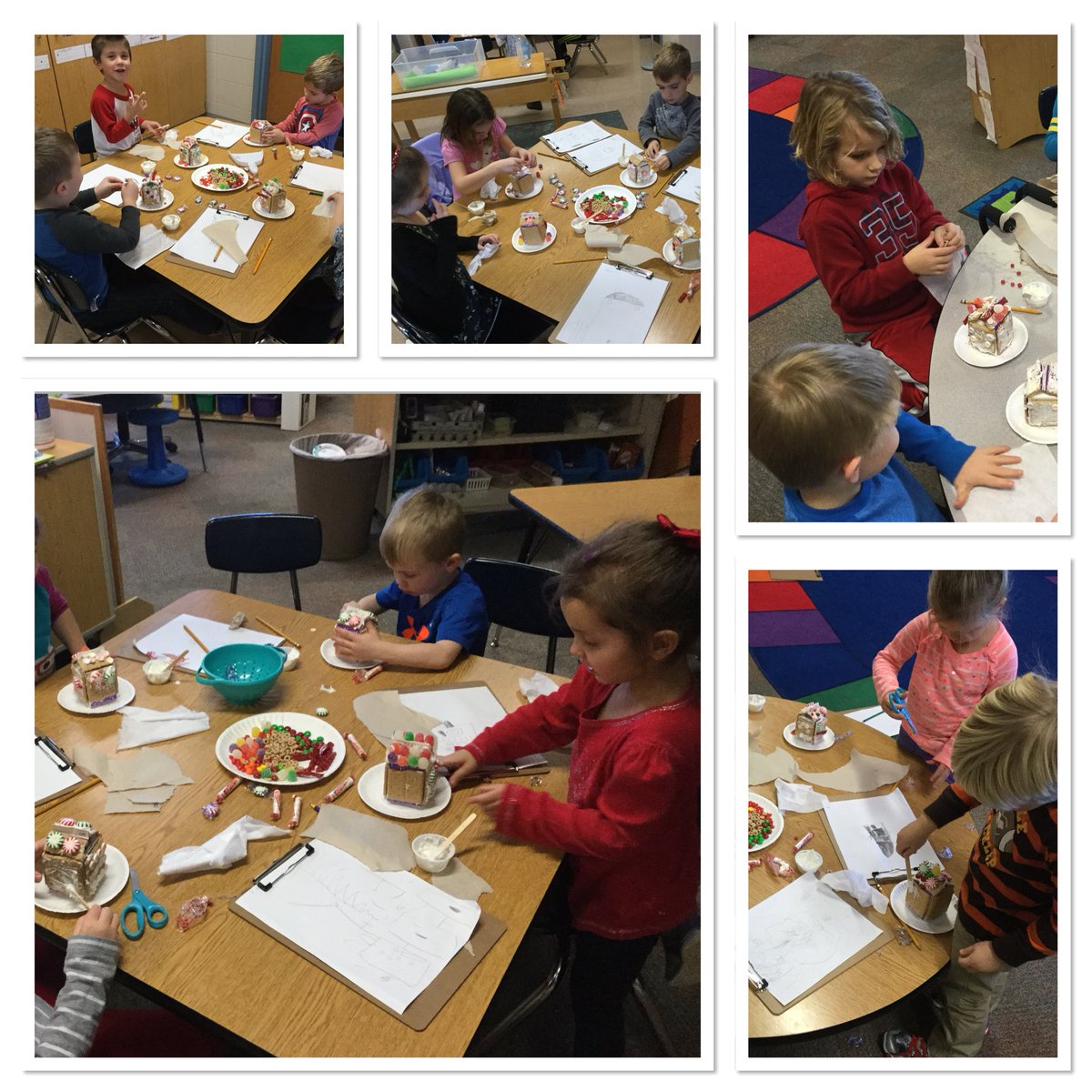 NSLittleMillers's tweet image. Gingerbread house day in LMP @HDHawks! #spatialrelationships #engineeringanddesignskills #flexiblethinking #attentionandpersistence #gingerbreadhouse #hawktalkhd