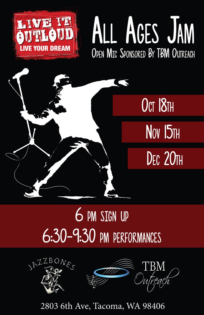 Join me tonight! 6pm sign up at the All Ages Christmas Jam at <a href="/JAZZBONESTACOMA/">Jazzbones</a>! I will sing a song or two - but mostly, this is for the kids!
facebook.com/events/3488227…