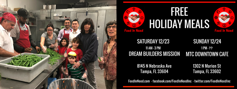 FeedinNeedInc's tweet photo. @FeedinNeedInc is providing FREE HOLIDAY meals this weekend for those in need of a hot holiday meal. #FREE #FreeHolidayMeals #Tampa #FeedinNeed @TampaBayArea @TampaBaysAwesom @tbnwire @BAYNEWS9DESK @abcactionnews @970wfla @WTVTAssignDesk @YborGeekyGal @GengizKhanGrill https://t.co/jpoxVfdGIB