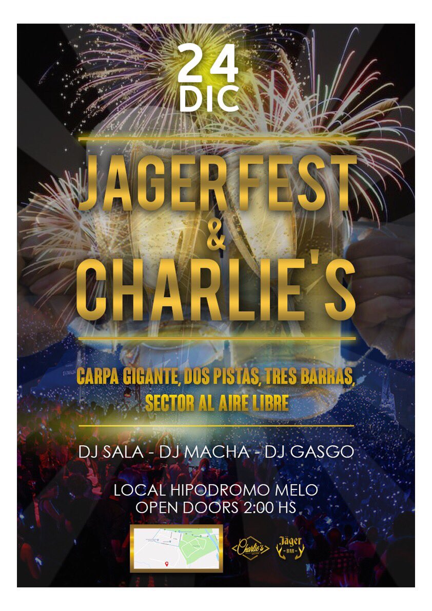 jagerbarmelo's tweet photo. Este 24 #JagerFest y #Charlie’s 💥🔞 https://t.co/JGlHYZ57JT