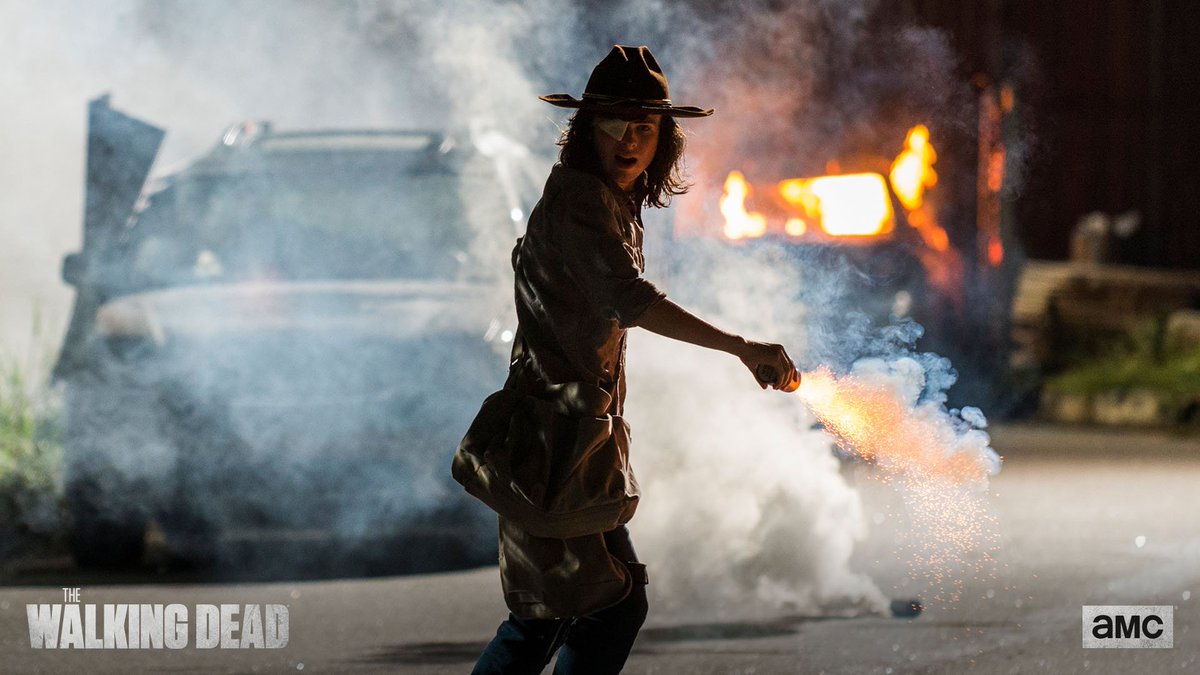 WalkingDead_AMC's tweet photo. Carl defends Alexandria. One of our favorite moments so far. #TWD https://t.co/LzYj3Ly90u