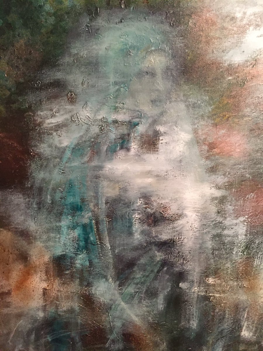 niceanubis's tweet image. Large oil painting entitled Invisible. Reclaimed over painted by mel winning#niceanubis#reclaim artist#painter