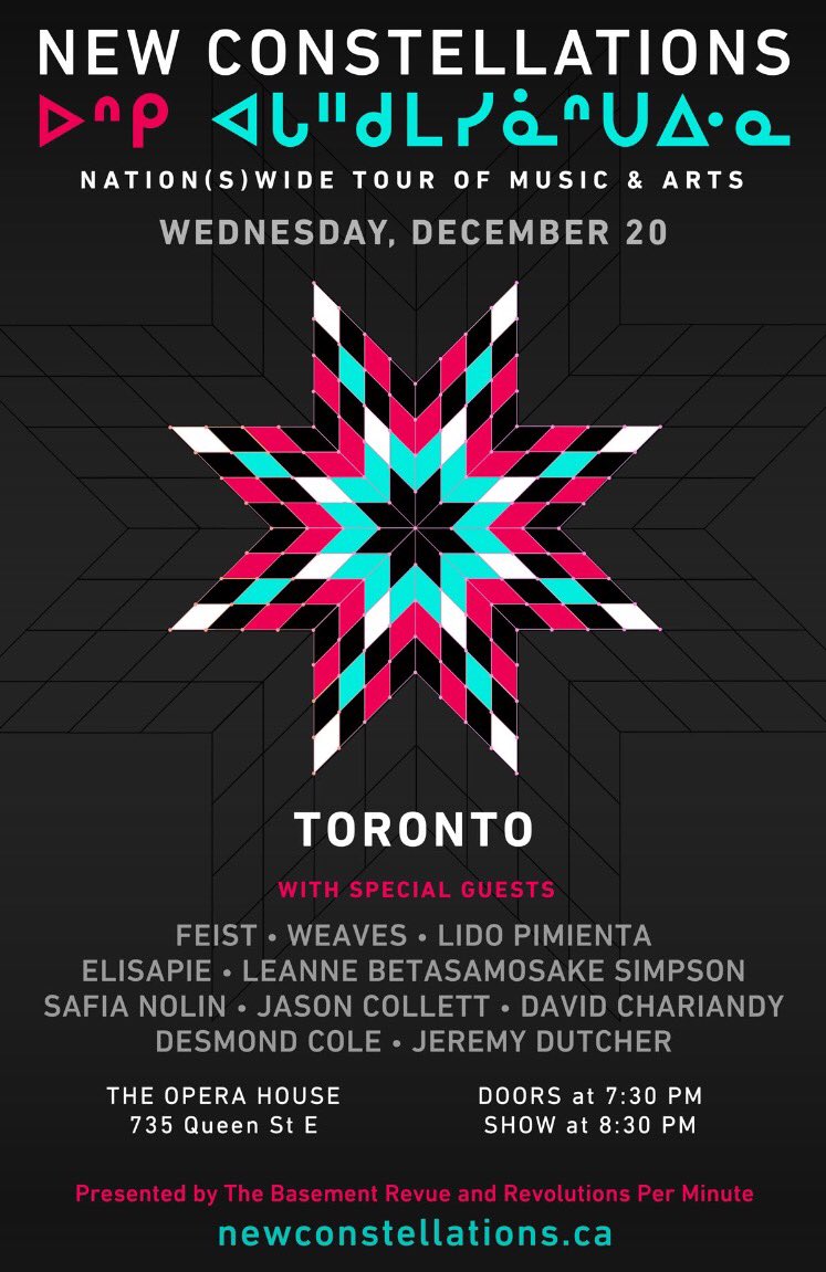 notNoreen's tweet image. Tonight, the #NewConstellations tour closes in Tkaronto with a huge show at @OPERAHOUSETO. Check this lineup!! Can't wait to celebrate this final night - see you there ✨