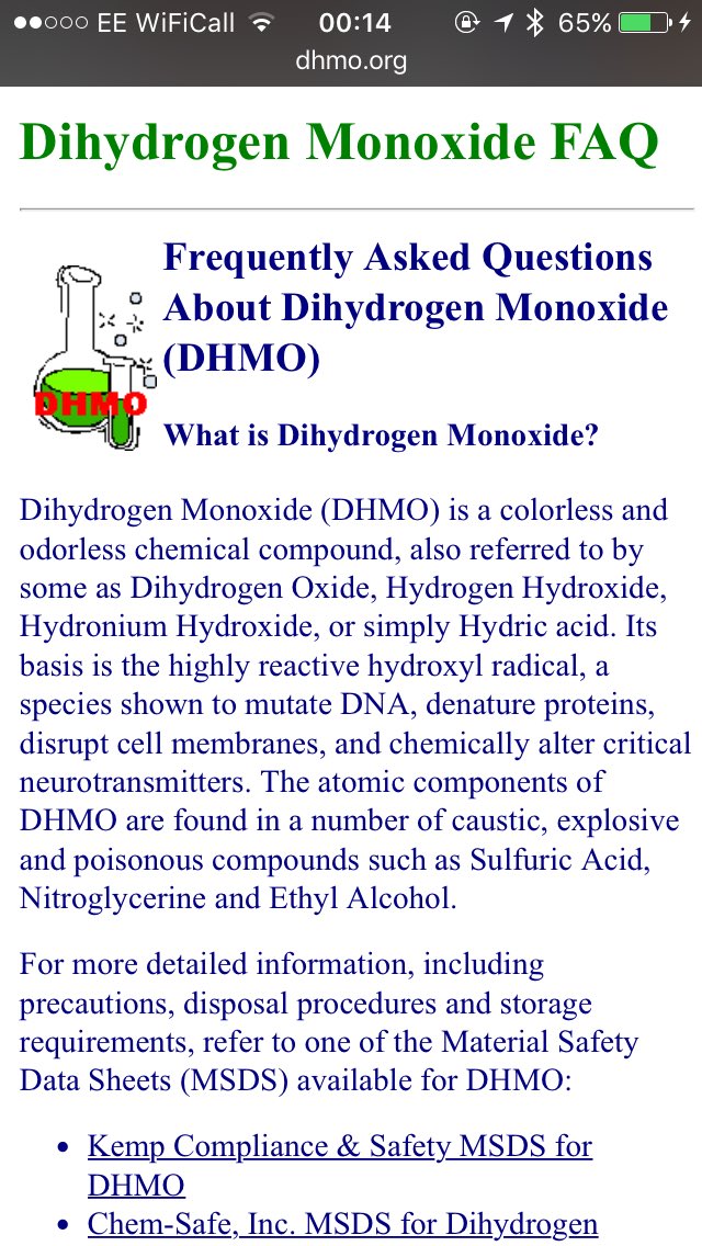 paul mccormack on twitter facts about dihydrogen monoxide