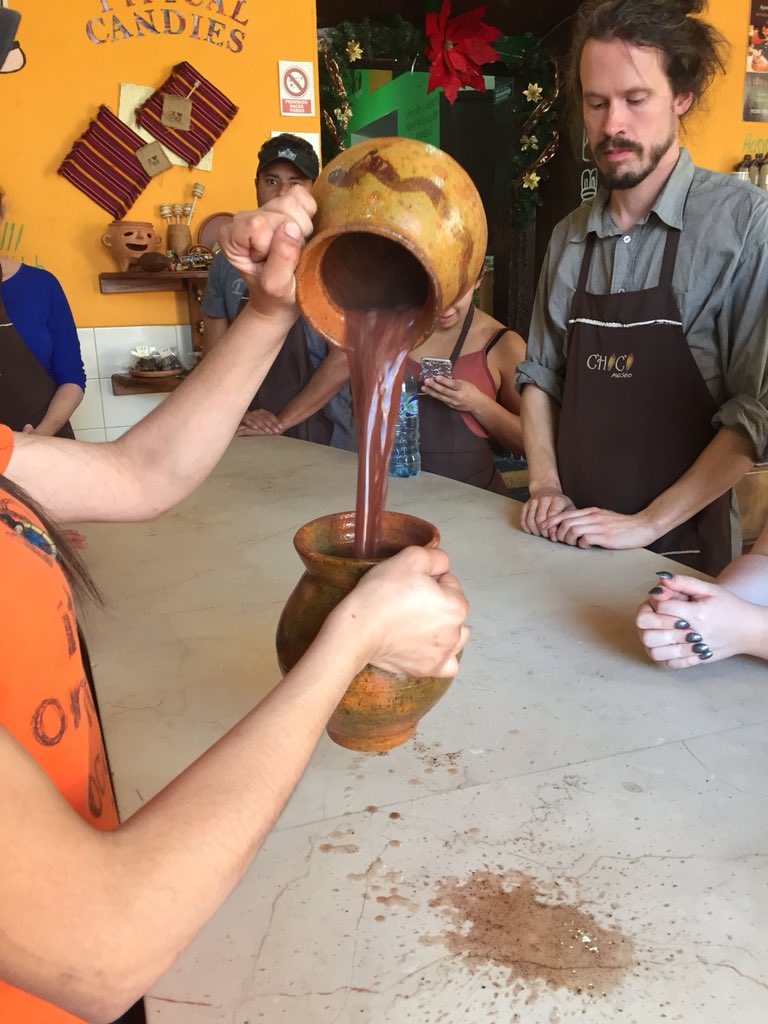 Travel_Sick's tweet photo. Learning how to make #chocolate at the #chocomuseo #Antiqua #Guatemala Great, and very messy, fun https://t.co/VrQMm0ij8m