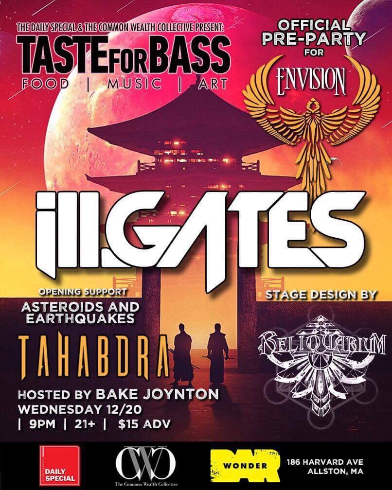 TONIGHT! Asteroids and Earthquakes on at 9, we’re on at 10, right before <a href="/illGatesMusic/">ill.Gates - NEW EP w BOOGIE T</a>! All attendees of the show will be automatically entered in raffle to win 2 tickets to <a href="/EnvisionFestCR/">Envision Festival</a> in Costa Rica! See you soon Boston! #PuraVida TIX -> bit.ly/2j1KaVw #IDM #EDM