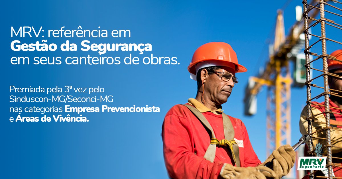 A @mrvengenharia é a grande vencedora do Prêmio Segurança do Trabalho SindusconMG/Seconci-MG 2017, conquistando o 1o. lugar em duas categorias: Empresa Prevencionista e Empresa Destaque na Área de Vivência.