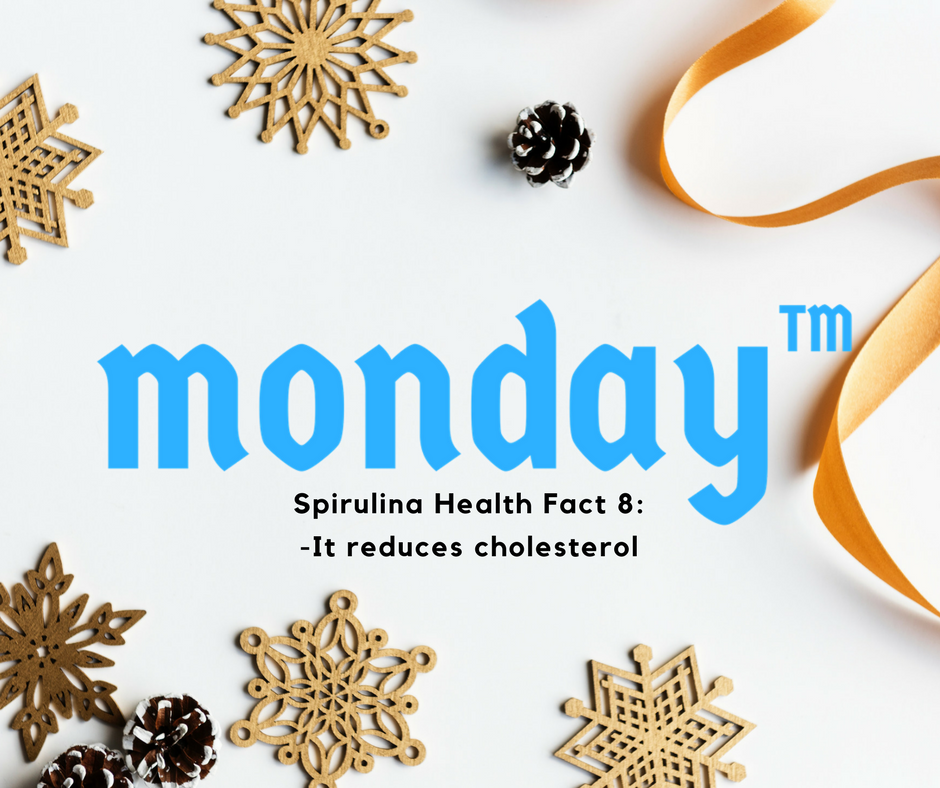 Mondaywellness's tweet photo. 5 Days till #Christmas! Health Fact #8: Spirulina will help reduce #Cholesterol! https://t.co/uYFDiFVc8v