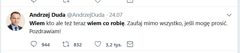 Chcesz, żeby Andrzej Duda dotrzymywał składanych ci obietnic -zostań płatnym, pisowskim trollem. Historia dwóch lipcowych wet w jednym tweecie. Troll, któremu tłumaczył się Duda ma zawieszone, za łamanie regulaminu, konto. #antyleft