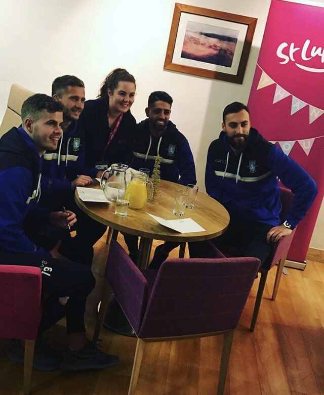 Thanks to #StLukesHospice for receiving us today! 
#blueandwhitechristmasday #swfc