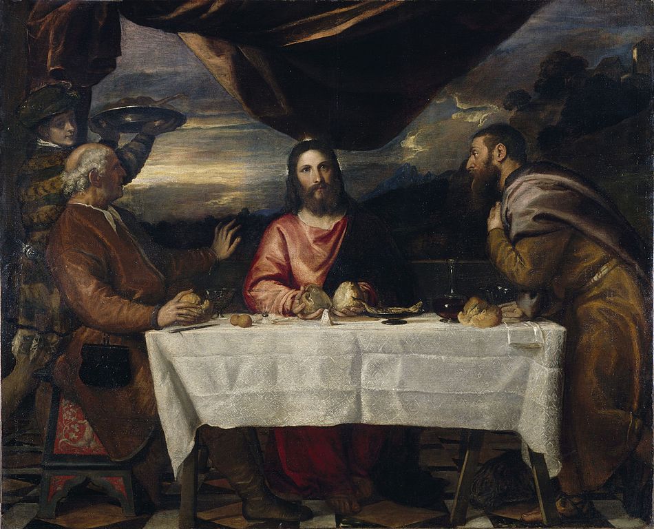 FilomenaGallo55's tweet photo. Gesù Risorto si rivela a due discepoli..
#CapolavoriDArte
La Cena in Emmaus
Tiziano Vecelli
@CasaLettori https://t.co/XcuZIj09d2
