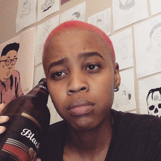 AbutiGatvol's tweet photo. My gay ass, black label, my new hairstyle and my art on my wall = aesthetics. #PostnGo https://t.co/RHkG8esMZR