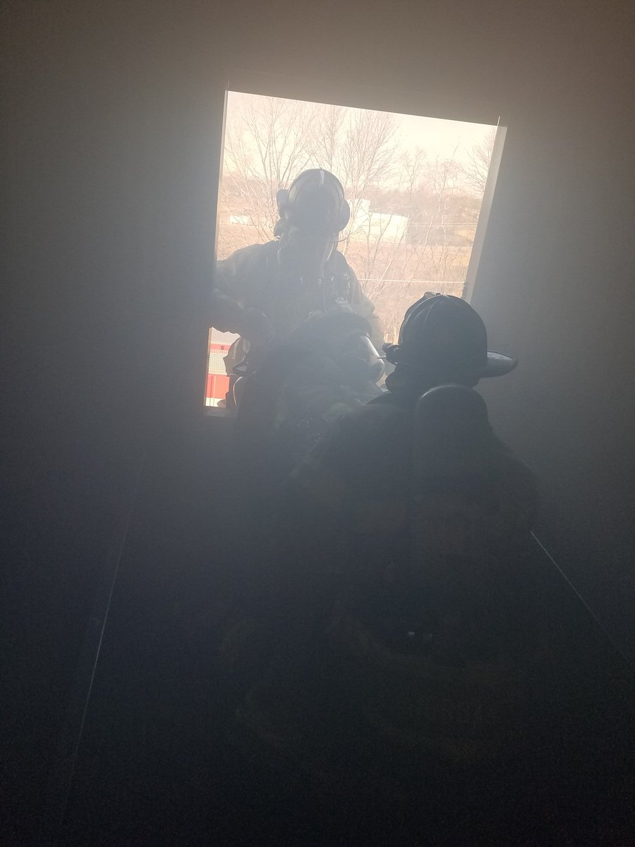 IowaCityFire's tweet photo. ICFD Shift C conducting RIC drills today from the second floor window #ffrescue #denverdrill https://t.co/is6akidsR6