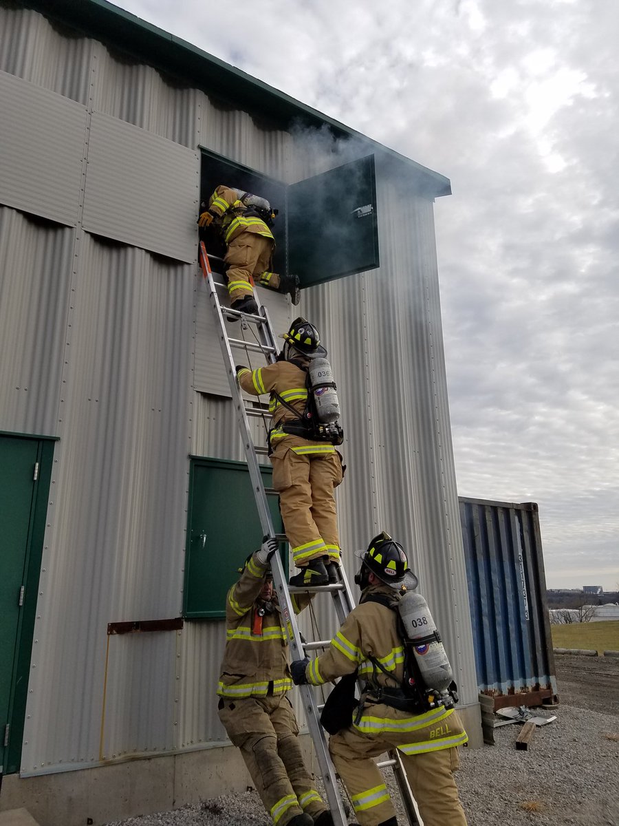 IowaCityFire's tweet photo. ICFD Shift C conducting RIC drills today from the second floor window #ffrescue #denverdrill https://t.co/is6akidsR6