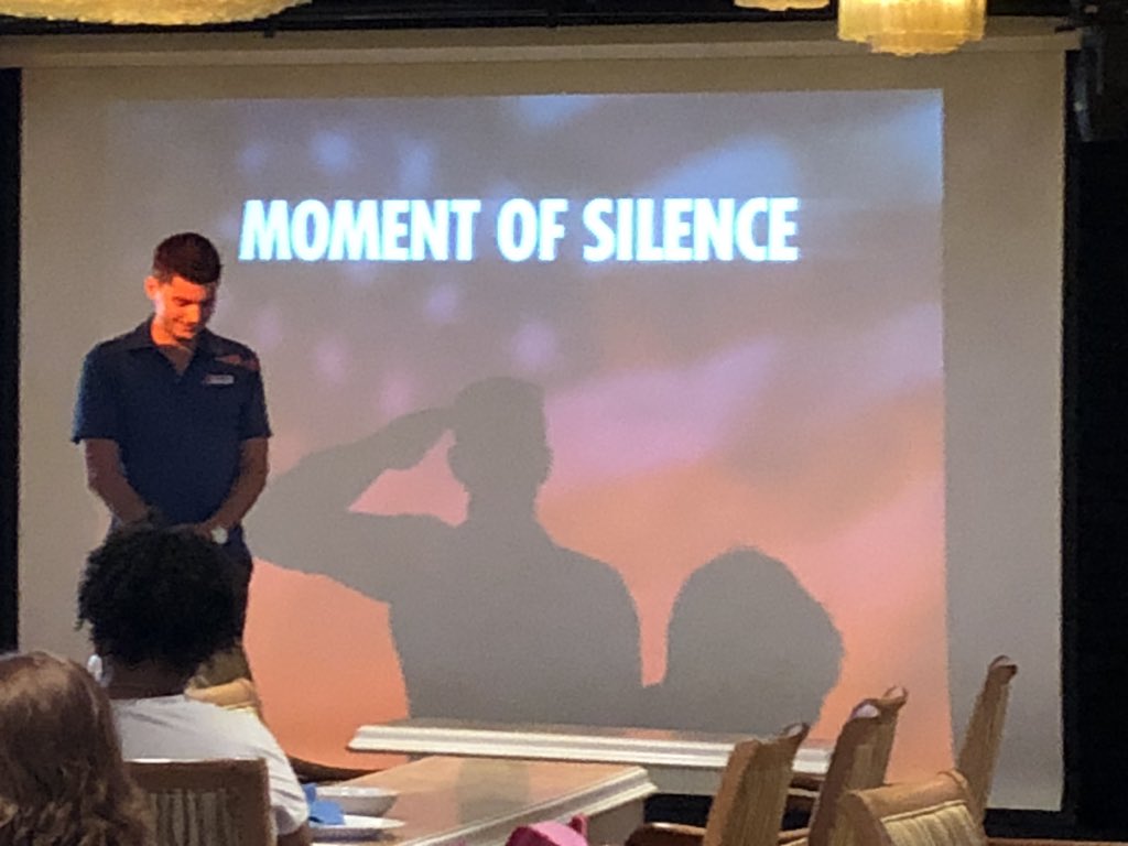 MillikinWBB's tweet image. Military Appreciation Gathering.... 
ABSOLUTELY the most HUMBLING part of this trip for me...honoring the individual men and women who have served, or are currently serving, to protect us and afford us the freedoms we enjoy.  THANK YOU never seems enough...💙🇺🇸 I. AM. GRATEFUL.