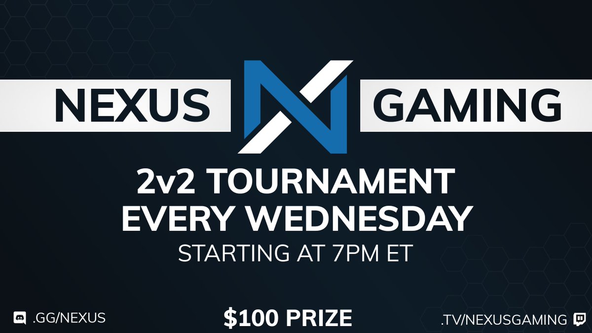 NexusGamingRL's tweet image. Don't forget to sign up for the final $100 2v2 Tournament, also known as the final Nexus Gaming tournament of 2017!
Sign up here: smash.gg/nxs-2v2-wed-47
Join our Discord: discord.gg/nexus