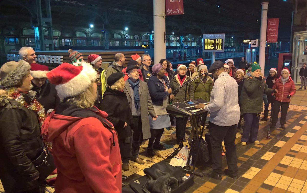 OneVoiceCC's tweet photo. What a fun #festive evening we had on #Preston Railway Station tonight raising money for @babybeatappeal! Did you see/hear us? #HappyChristmas #JoyfulJoyful 🎶👏🎶👏 https://t.co/ERSvaGT6pl