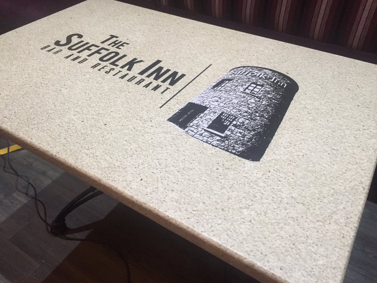 belfastsigns99's tweet photo. Over 20 tables being wrapped @ Suffolk Inn. #branded #heatproof #waterproof #easyclean #tablewraps #signsbelfast.
#since1999 https://t.co/0GTV9bLrU8