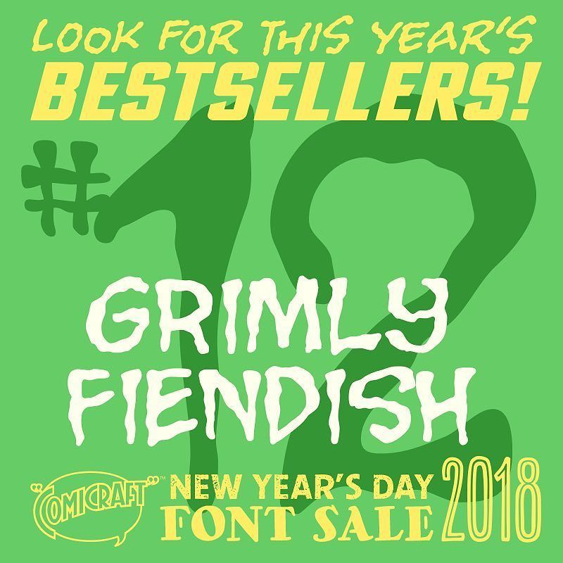 Comicraft's tweet photo. Created for the voice of Emplate in Marvel's GENERATION X, Grimly Fiendish is our 12th best seller for 2017! #fontsale #happynewyear #marvel #generationx #evilvoice https://t.co/HYX2u1rLrU https://t.co/3np6aqwtjn