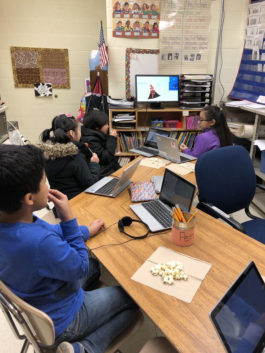 MrsDagis's tweet photo. What’s a movie without popcorn? Students had a popcorn party while they watched each other’s “movies” about their countries. @BCPSESOL #ELsCan https://t.co/MLpdLwYe9m