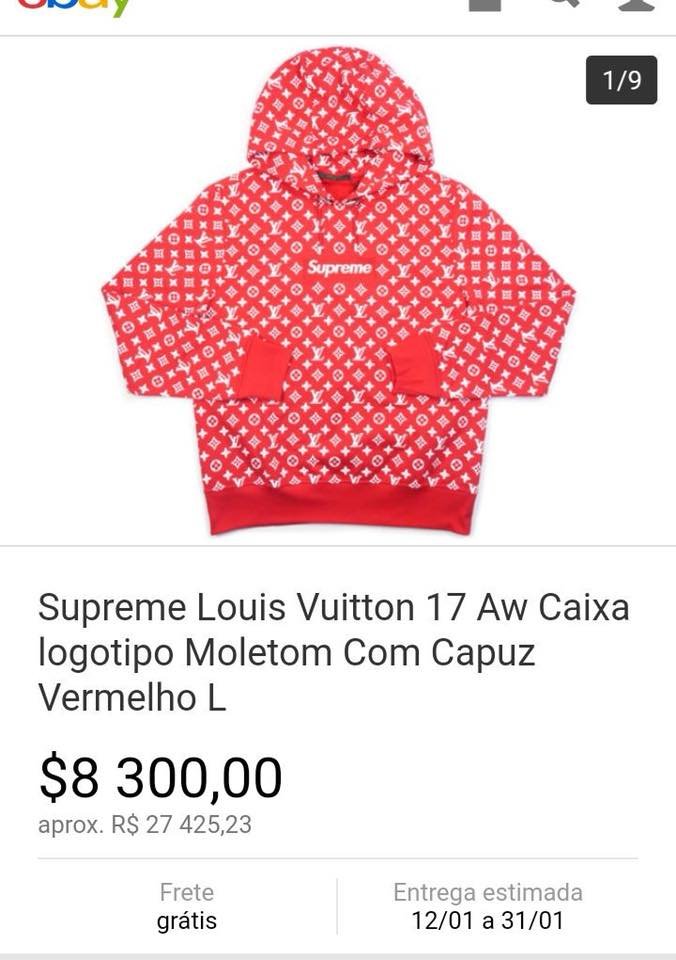 moletom louis vuitton supreme original preço