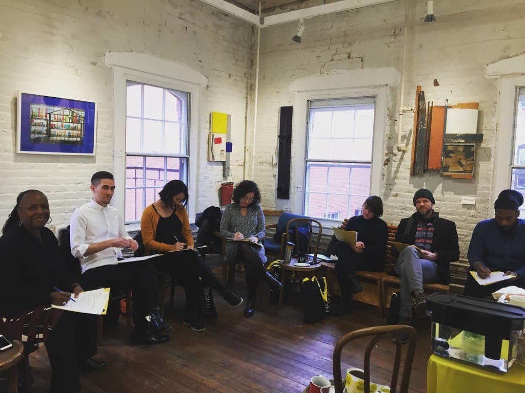 thetriennial's tweet photo. And we're off! Fantastic first meeting of our 2018 Public Art Accelerator yesterday. Exciting projects are in the works. π‘ποΈπ¨
.
.
.
.
#publicart #boston #creative #accelerator #artaccelerator #localart #urbanart #learning #growing #building https://t.co/YSohIJWax9 https://t.co/jIo81BuC3C