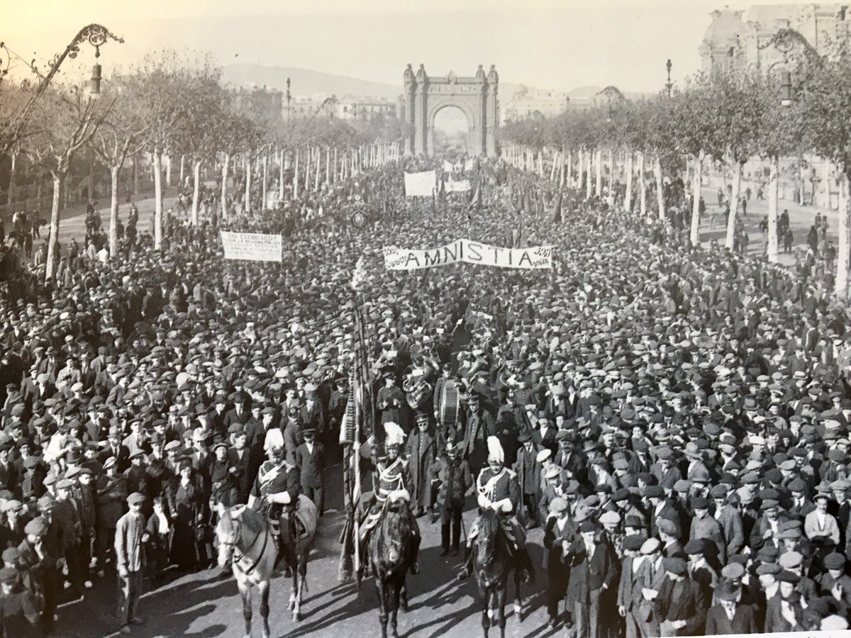 GeorgeKerevan's tweet photo. Barcelona 1917 demo demanding freedom for political prisoners. 2017 Spanish state still jailing Catalan politicians. This is EU today. https://t.co/VTp4K0mmVc