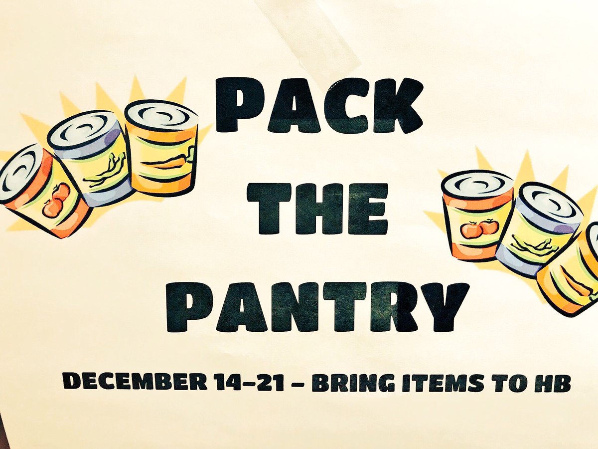 Tomorrow is our last day of PACK THE PANTRY! Thanks to all those who have donated or who are bringing items in the morning!