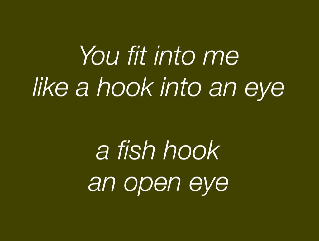 you fit into me like a hook into an eye